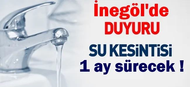 Alanyurt bölgesinde 1 ay  su kesintisi olacak !