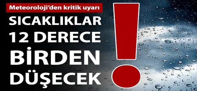 İnegöllüler dikkat sıcaklık 12 derece birden düşecek !