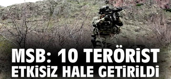 MSB açıkladı: 10 PKK