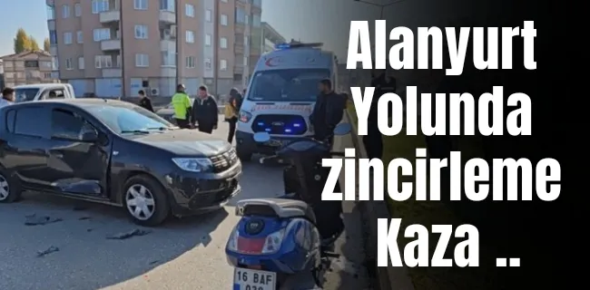 Alanyurt yolunda zincirleme kaza !