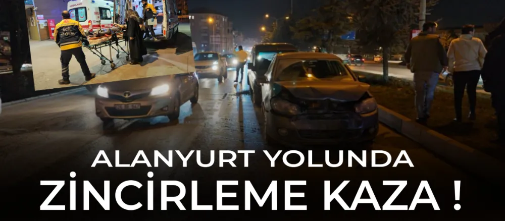 Alanyurt Yolunda Zincirleme Kaza 2 Kişi Yaralandı