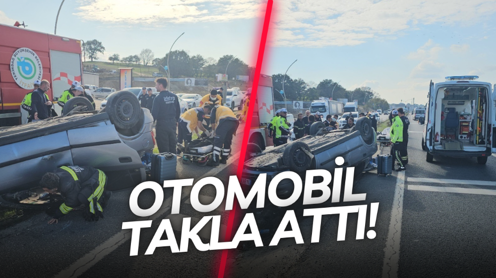 Kontrolden çıkan otomobil takla attı