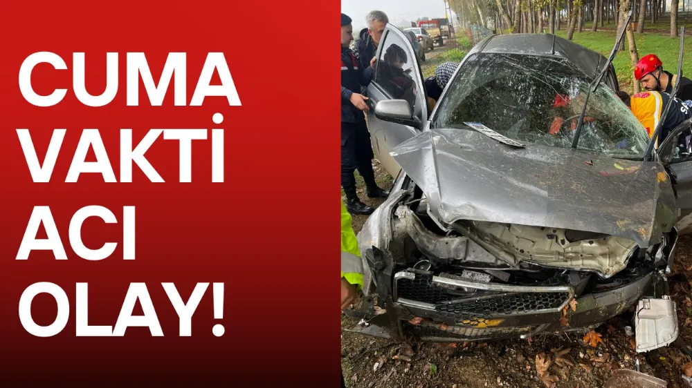İnegöl-Yenişehir yolunda otomobil ağaca çarptı: 1 yaralı