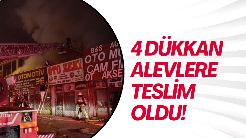 Bursa’da 4 dükkan alevlere teslim oldu