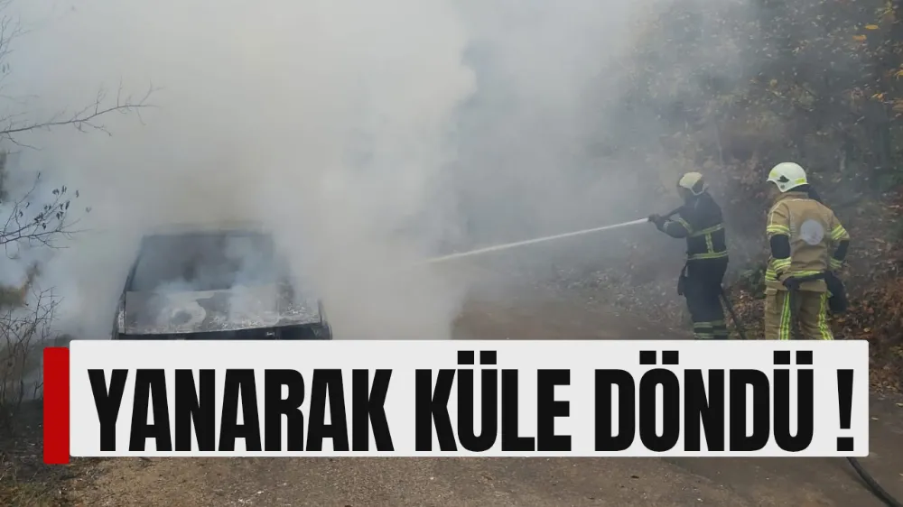 Seyir halinde alev alan otomobil küle döndü !