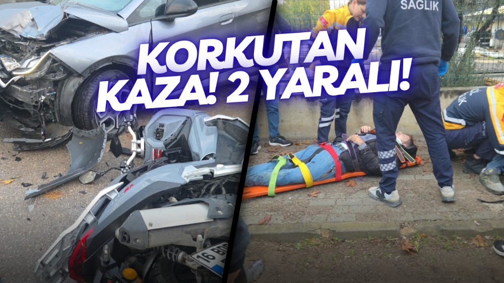Bursa’da motosiklet kazası : 2 yaralı