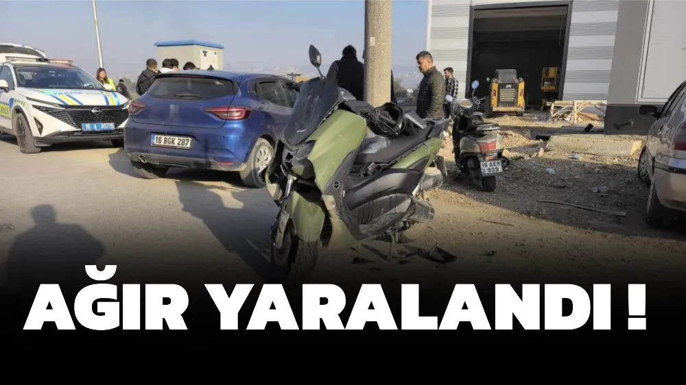 İnegöl’de motosiklet ile otomobil çarpıştı: 1 ağır yaralı