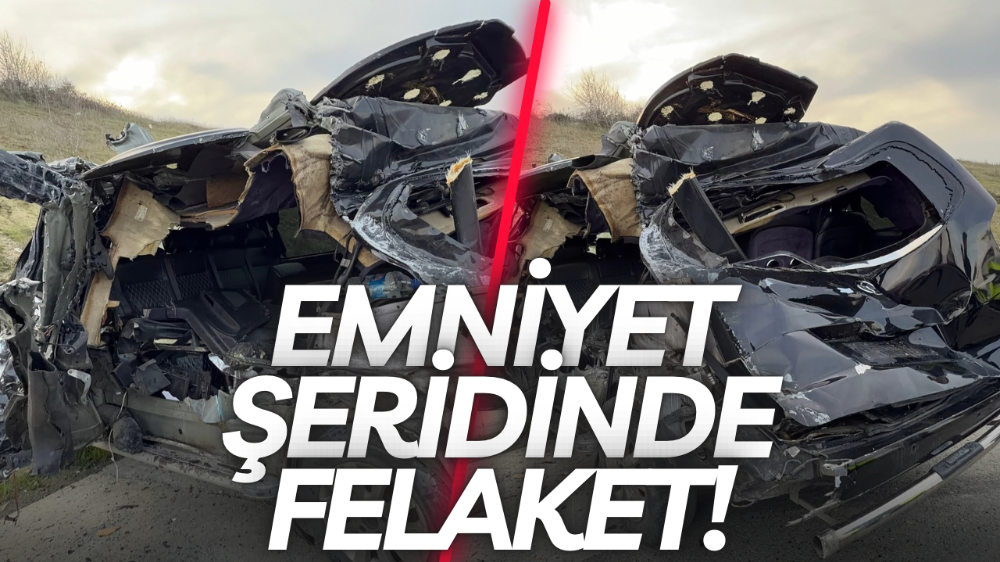 Emniyet şeridindeki VIP yolcu taşıma aracına kamyonet çarptı