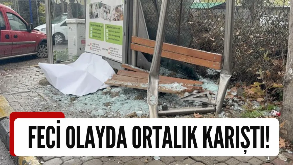 Sürücüsüz hareket eden araç durağa çarptı