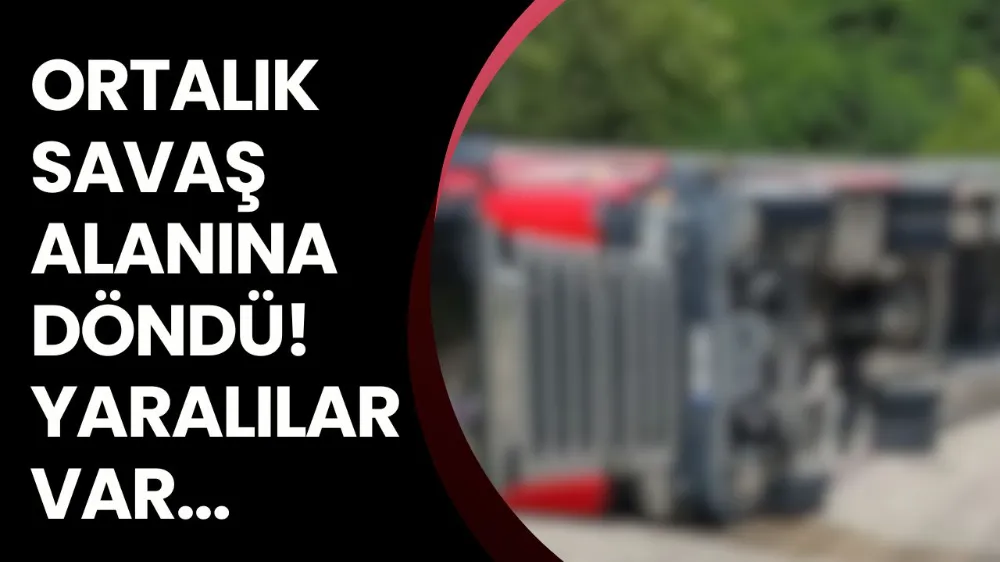 Devrilen tırın sürücüsü ağır yaralandı