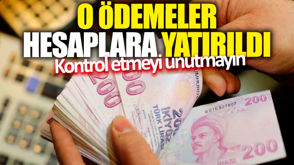 O ödemeler hesaplara yatırıldı !