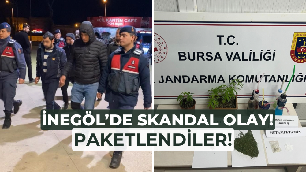 İnegöl’de uyuşturucu partisine baskın!