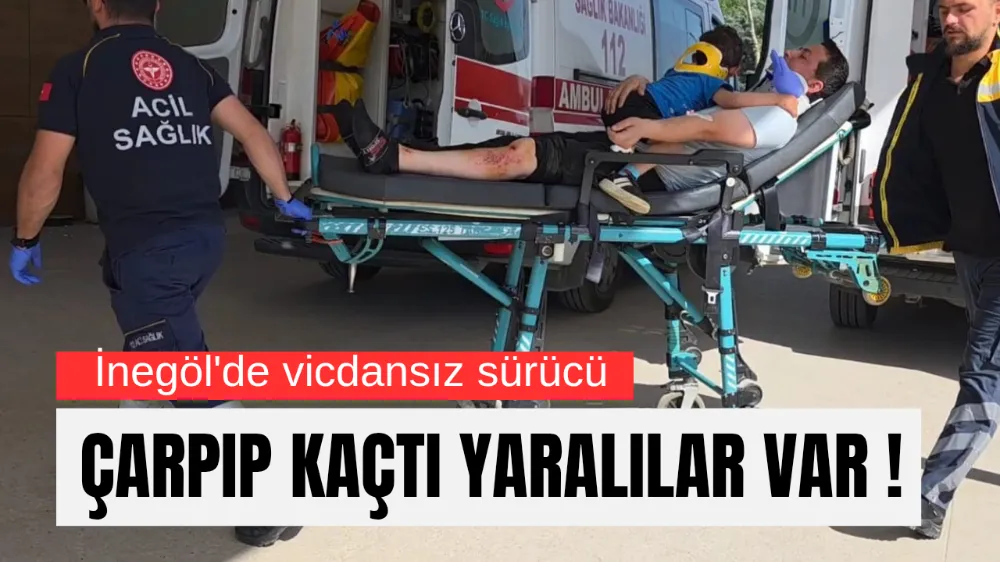 İnegöl ’de Trafik Kazası: Otomobil Motosiklete Çarpıp Kaçtı, 2’si Çocuk 3 Kişi Yaralandı