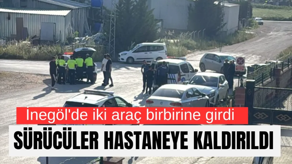 İki araç birbirine girdi sürücüler yaralandı !