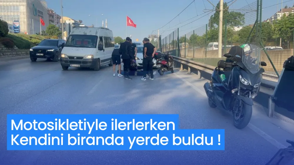 Araçların Arasından Hızla Geçen Motosikletliler Kaza Yaptı