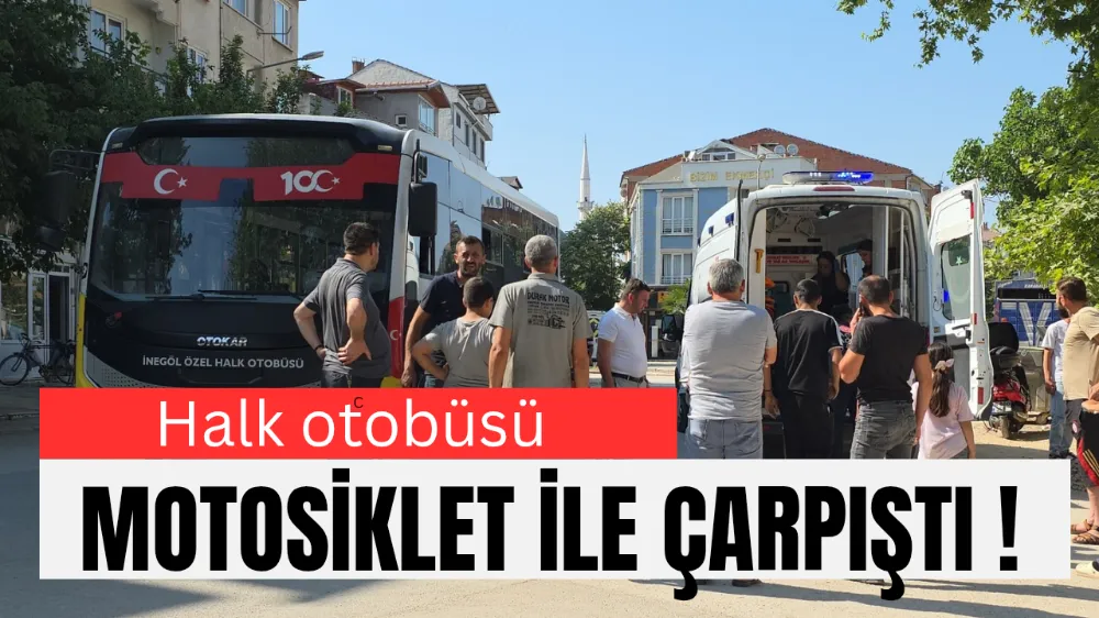 Belediye otobüsü motosiklet çarpıştı!