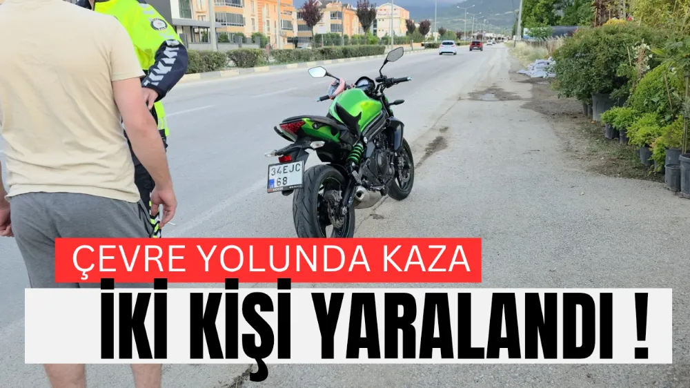 Çevre yolunda motosiklet ile bisiklet çarpıştı!
