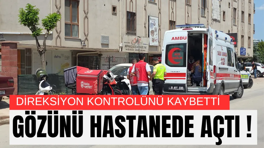 Kontrolünü kaybeden motokurye düşerek yaralandı !