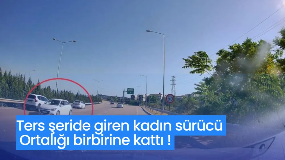 Otobanda Ters Şeride Giren Kadın Sürücü Ölümle Burun Buruna Geldi