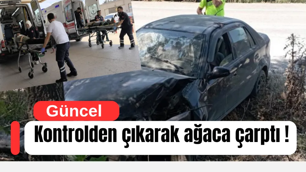 Otomobil Ağaca Çarptı: 2 Yaralı