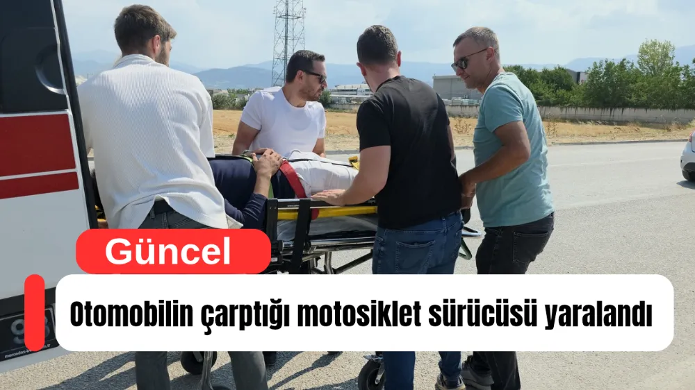 Otomobilin çarptığı motosiklet sürücüsü yaralandı 