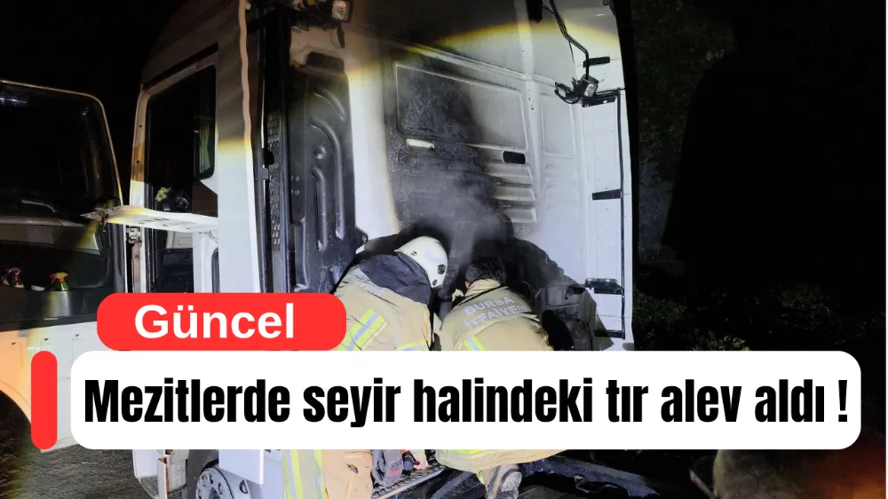 Mezitlerde seyir halindeki tır alev aldı !