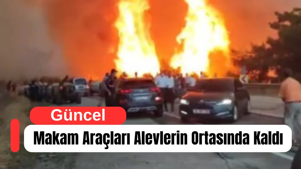 Kestel-Gürsu Arasında Korkutan Orman Yangını: Makam Araçları Alevlerin Ortasında Kaldı