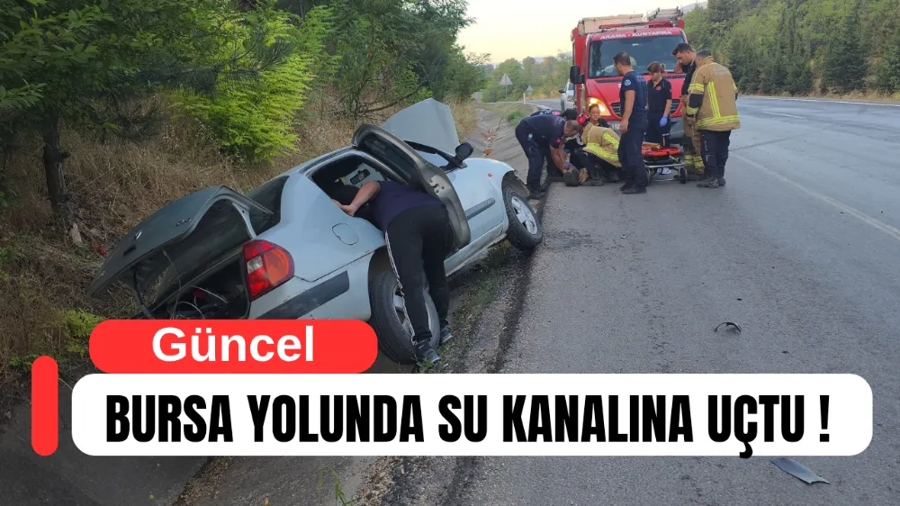 Bursa yolunda kontrolden çıkan araç kaza yaptı !