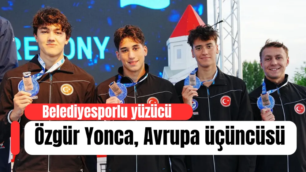 Belediyesporlu yüzücü Özgür Yonca, Avrupa üçüncüsü