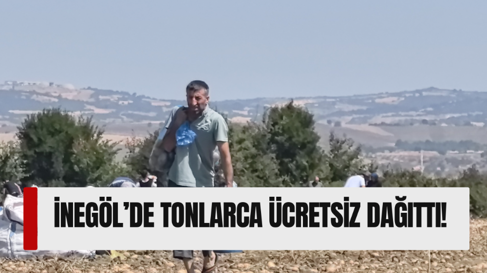 Patates tarlasındaki ürünleri ücretsiz dağıttı