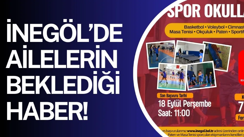İnegöl Belediyesi Kış Spor Okullarında Kayıtlar Devam Ediyor