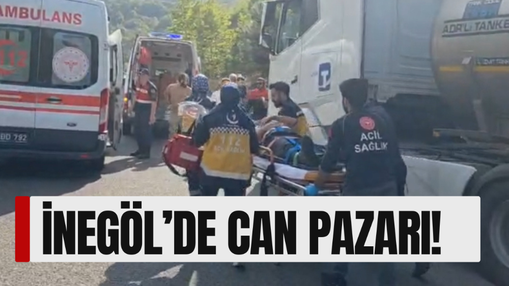 Bursa-Ankara Karayolu’nda Feci Kaza: Otomobil Asit Yüklü Tankere Çarptı