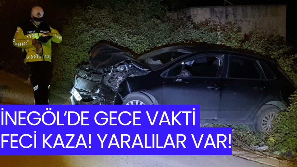 İnegöl’de 2 otomobil kafa kafaya çarpıştı: 4 yaralı